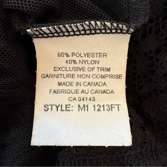 French Laundry by Neto Sheer Black Lace Top with 3D Floral Embellishments - Picture 9 of 16